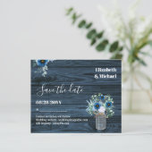 HAUSHALT Dusty Blue Rett Dates Rustikale Hochzeit (Stehend Vorderseite)