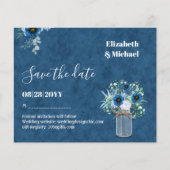 HAUSHALT Dusty Blue Rett Dates Rustikale Hochzeit (Vorderseite)