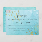 HAUSHALT DustyTeal Abstrakte Hochzeit Postkarte (Vorne/Hinten)