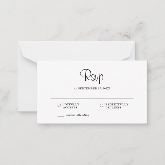 HAUSHALT Einfache elegante rustikale UAWG Hochzeit Mitteilungskarte (Vorderseite)