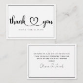 HAUSHALT Einfache Hochzeit Dankeschön Karte (Vorne/Hinten)