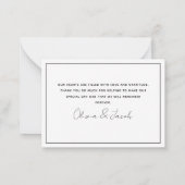 HAUSHALT Einfache Hochzeit Dankeschön Karte (Rückseite)