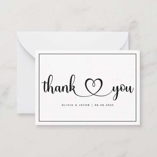 HAUSHALT Einfache Hochzeit Dankeschön Karte (Vorderseite)