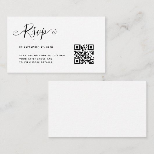 HAUSHALT Einfache Minimalistische QR Code UAWG Wed Mitteilungskarte (Vorne/Hinten)