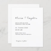 HAUSHALT Einfache Minimalistische SkriptWedding (Vorne/Hinten)