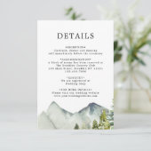 HAUSHALT Einfache Waldberge Hochzeitsdetails Begleitkarte (Stehend Vorderseite)