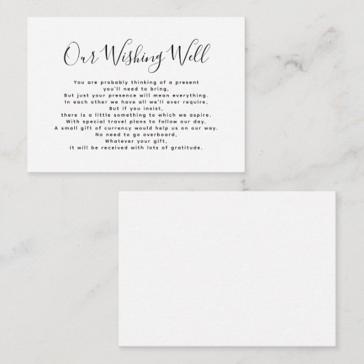 HAUSHALT Einfaches Skript Unser Wunschtraum Hochze Mitteilungskarte (Vorne/Hinten)