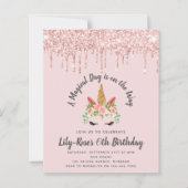 HAUSHALT Einhorngesicht Glitzer Geburtstag Einladu (Vorderseite)