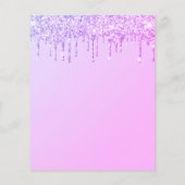 HAUSHALT Einhorngesicht Glitzer Geburtstag Einladu (Rückseite)