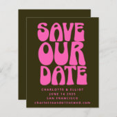 Haushalt Einzigartig Groovy 70er Rosa Grün Save th (Vorne/Hinten)