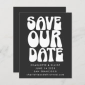 Haushalt Einzigartiger Groovy 70er Save the Date S (Vorne/Hinten)