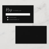 HAUSHALT EleganClean Minimalistisch Black Wedding Mitteilungskarte (Vorne/Hinten)