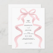 HAUSHALT Elegant Blush Pink Bow Monogram Wedding (Vorne/Hinten)