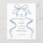 HAUSHALT Elegant Dusty Blue Bow Monogram Wedding (Vorderseite)