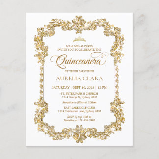 HAUSHALT Elegant Ivory White Gold Tiara Quinceaner