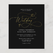 HAUSHALT Elegante Black Gold QR Code UAwg Wedding (Vorderseite)