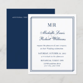 HAUSHALT Elegante Doppelgrenzenmongram-Navy Hochze