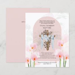 HAUSHALT Eleganter BAPTISM Einladung Pink Calla Li