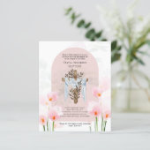 HAUSHALT Eleganter BAPTISM Einladung Pink Calla Li (Stehend Vorderseite)