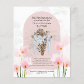 HAUSHALT Eleganter BAPTISM Einladung Pink Calla Li (Vorderseite)