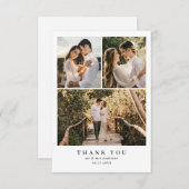 HAUSHALT Elegantes, rosa Monogramm-Foto Hochzeit Dankeskarte (Vorne/Hinten)