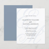 HAUSHALT Elegantes Skript Dusty Blue Monogram Wedd (Vorne/Hinten)