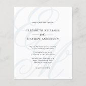 HAUSHALT Elegantes Skript Dusty Blue Monogram Wedd (Vorderseite)