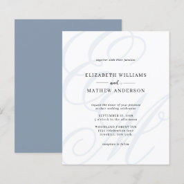 HAUSHALT Elegantes Skript Dusty Blue Monogram Wedd