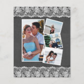 HAUSHALT Elegantes Spitzen 4 Foto Verlobung Einlad (Rückseite)