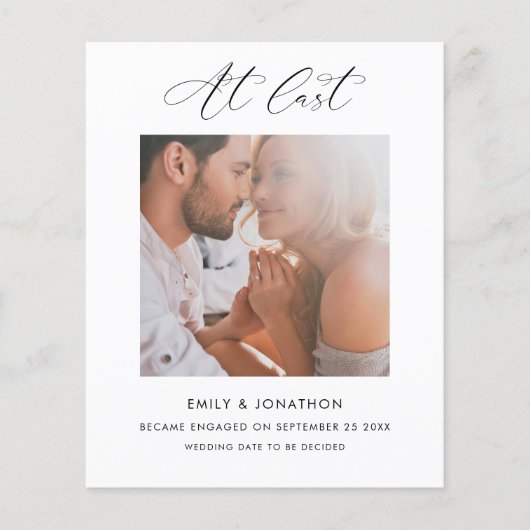 Haushalt endlich Kalligrafie Foto Verlobung (Vorderseite)