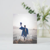 HAUSHALT Er tat es moderne Foto Grad Einladung (Stehend Vorderseite)