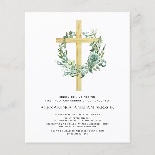 Haushalt Erste Heilige Kommunion Grüne Eukalyptus (Vorderseite)