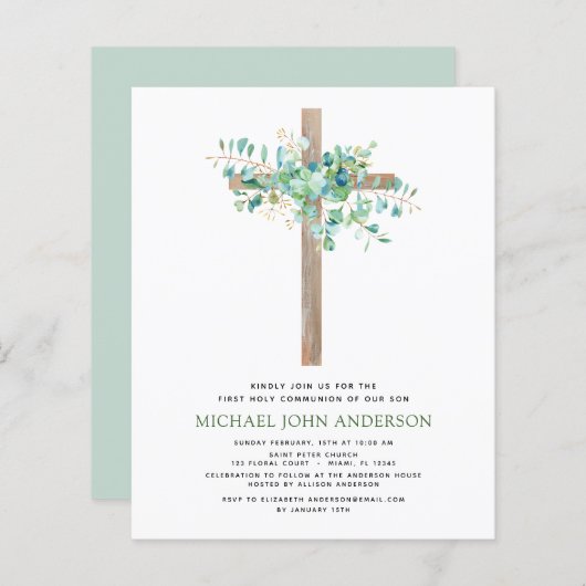 Haushalt Erste Heilige Kommunion Grüne Eukalyptus (Vorne/Hinten)