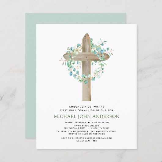 Haushalt Erste Heilige Kommunion Grüne Eukalyptus (Vorne/Hinten)