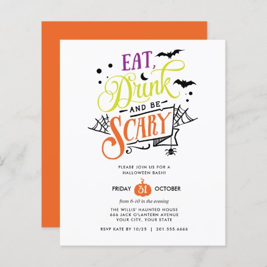 HAUSHALT Essen Drink und Beängstigend Halloween Ba (Vorne/Hinten)