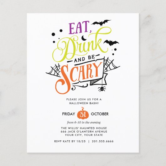 HAUSHALT Essen Drink und Beängstigend Halloween Ba (Vorderseite)