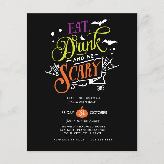 HAUSHALT Essen Drink und Beängstigend Halloween Ba (Vorderseite)