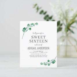 Haushalt Eukalyptus 16 . Geburtstag Party Einladun