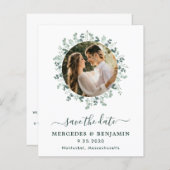 Haushalt Eukalyptus Foto QR Save the Date (Vorne/Hinten)