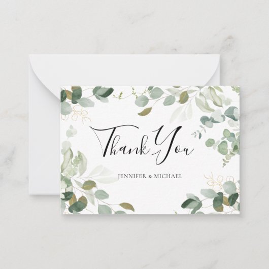 HAUSHALT Eukalyptus Greenerity Wedding Vielen Dank Mitteilungskarte (Vorderseite)
