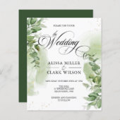 HAUSHALT Eukalyptus Grüne Gold Hochzeit Einladung (Vorne/Hinten)