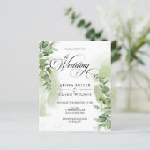 HAUSHALT Eukalyptus Grüne Gold Hochzeit Einladung (Stehend Vorderseite)