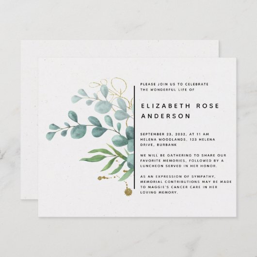 HAUSHALT Eukalyptusfeier zur Einladung zum Leben (Vorne/Hinten)