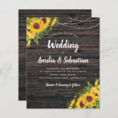 HAUSHALT Fall Rustikale Sonnenblumen Einladung (Vorne/Hinten)