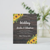 HAUSHALT Fall Rustikale Sonnenblumen Einladung (Stehend Vorderseite)