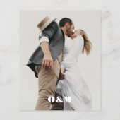 HAUSHALT Fett Monogramm Lässiges Foto Hochzeit (Rückseite)