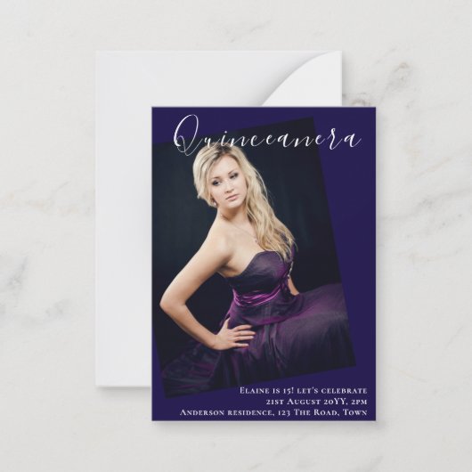 HAUSHALT - FOTO von Quinceanera Einladung zur Ankü (Vorderseite)