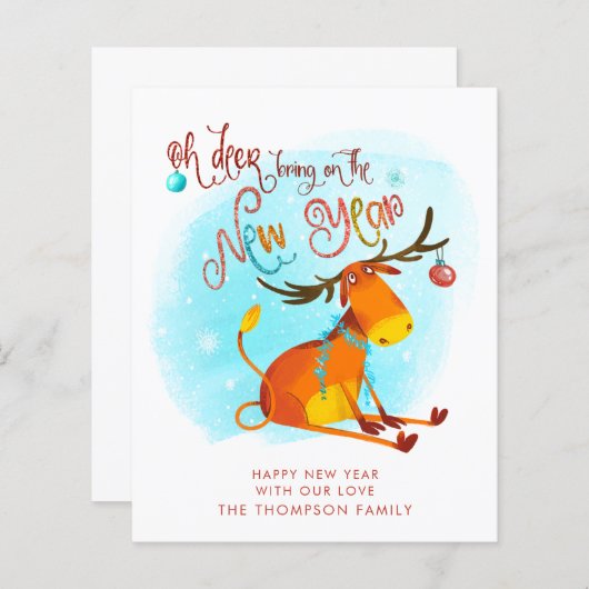 HAUSHALT Funny Oh Hirsch bringen Neues Jahr an (Vorne/Hinten)