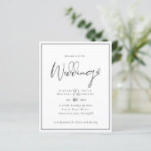 HAUSHALT FÜR EINladungen zu klassischen Schwarz-We (Stehend Vorderseite)