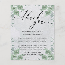 Haushalt für Kalligrafie Eukalyptus Danke Flyer